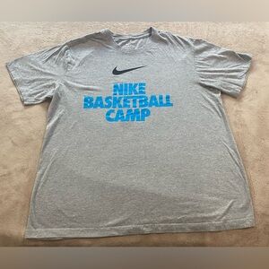 Nike Basketball Camp Graphic Tee Gray Blue Swoosh The Nike Tee Men’s M